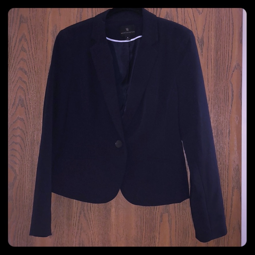 Navy cropped blazer